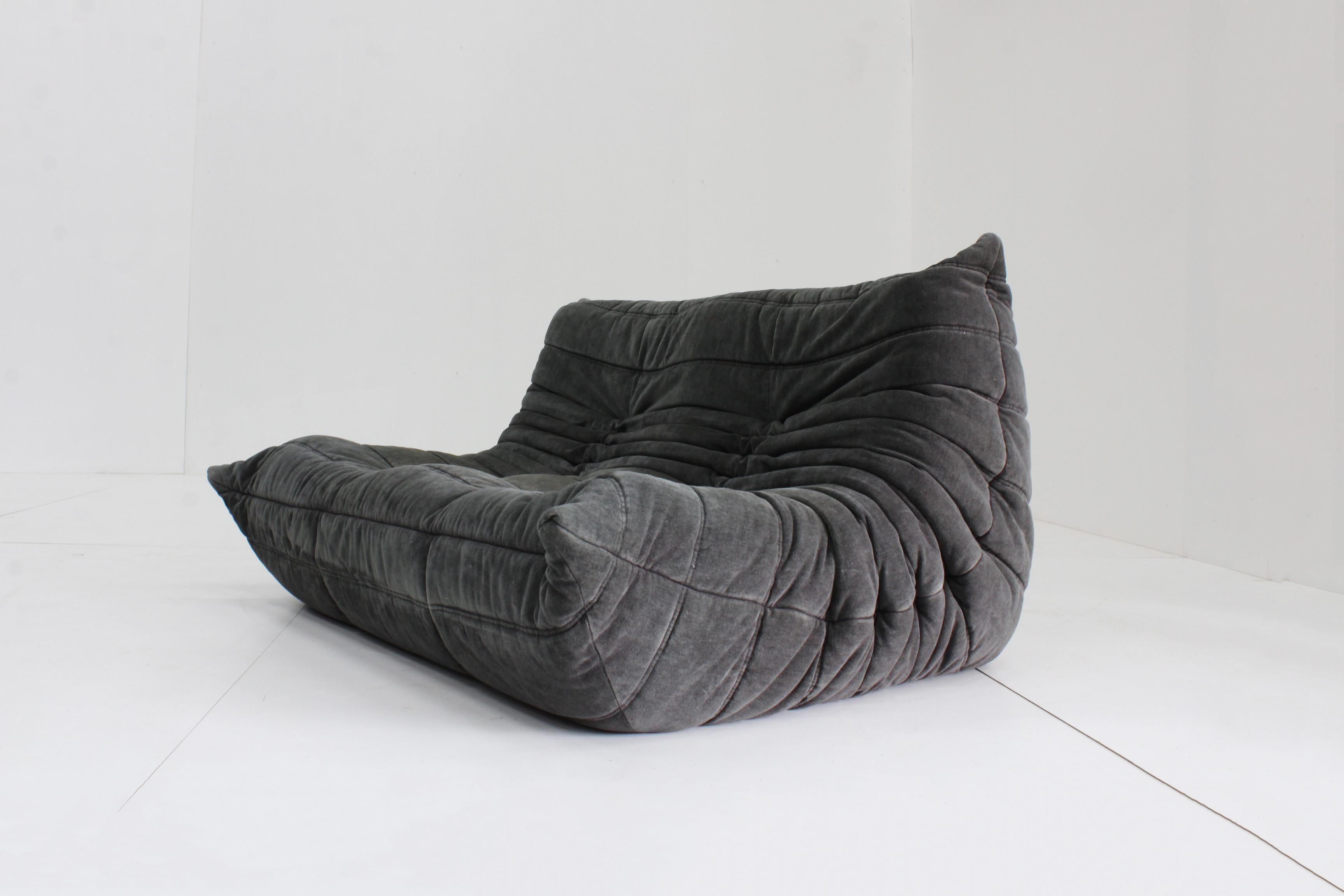 Mid-Century Modern Vintage Togo ligne Roset sofa set by Michel Ducaroy