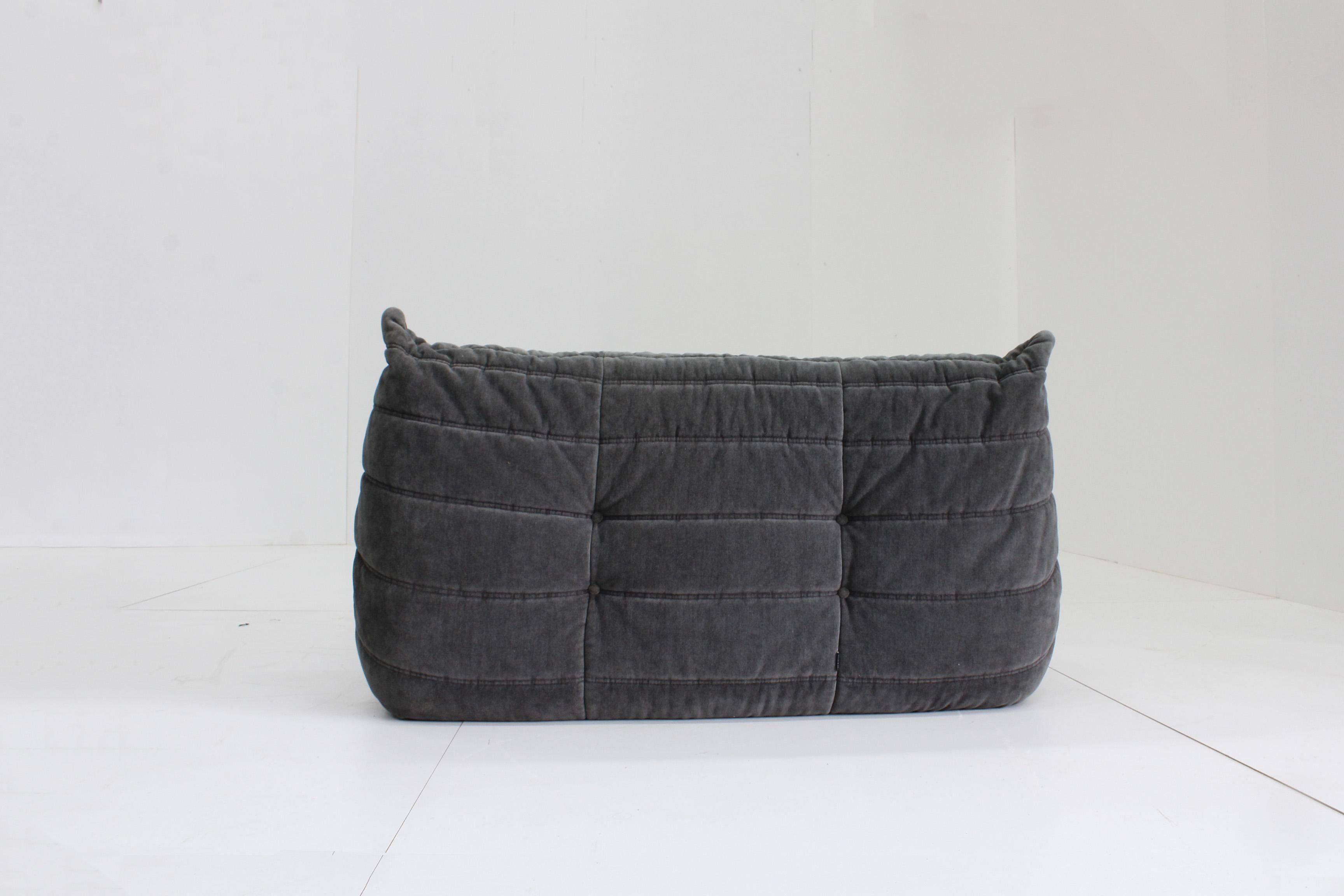 Fabric Vintage Togo ligne Roset sofa set by Michel Ducaroy