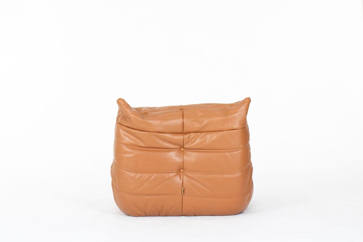 Sedia da salotto Togo vintage in pelle di Michel Ducaroy per Ligne Roset, anni '70 In condizioni buone in vendita a JASSANS-RIOTTIER, FR