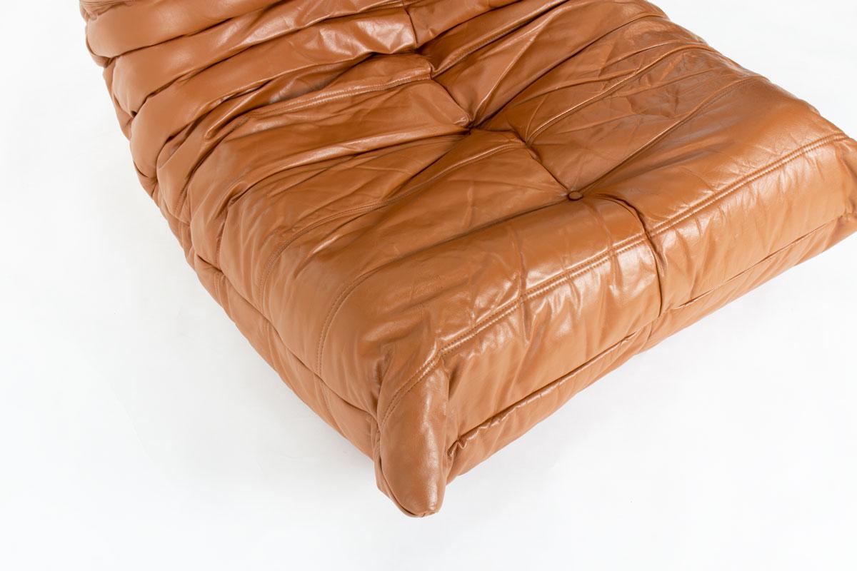 Sedia da salotto Togo vintage in pelle di Michel Ducaroy per Ligne Roset, anni '70 in vendita 1
