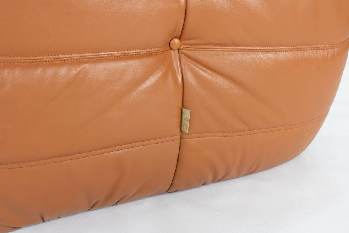 Sedia da salotto Togo vintage in pelle di Michel Ducaroy per Ligne Roset, anni '70 in vendita 3