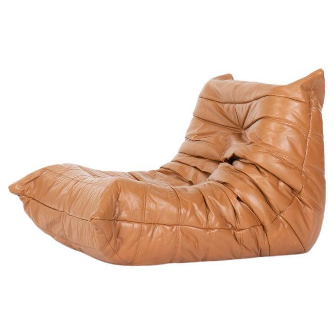 Sedia da salotto Togo vintage in pelle di Michel Ducaroy per Ligne Roset, anni '70 in vendita