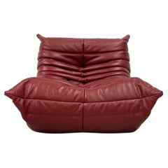 Vintage Togo Lounge Chair in Oxblood Leather by Michel Ducaroy for Ligne Roset