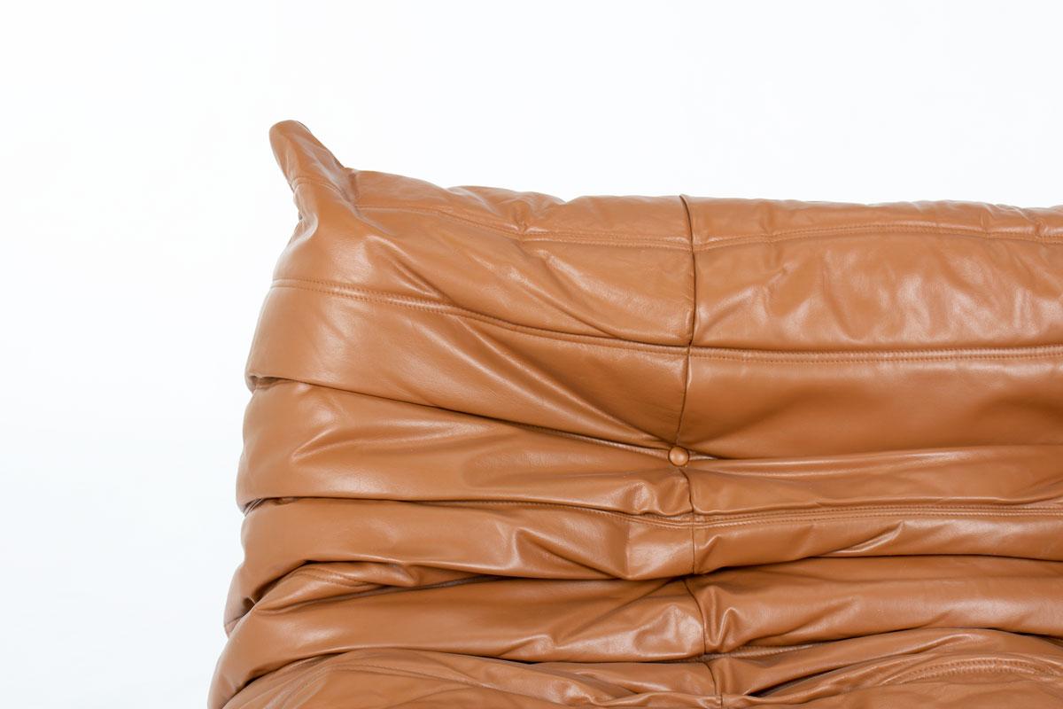 Cuir Canapé vintage Togo par Michel Ducaroy pour Ligne Roset, 1970 en vente