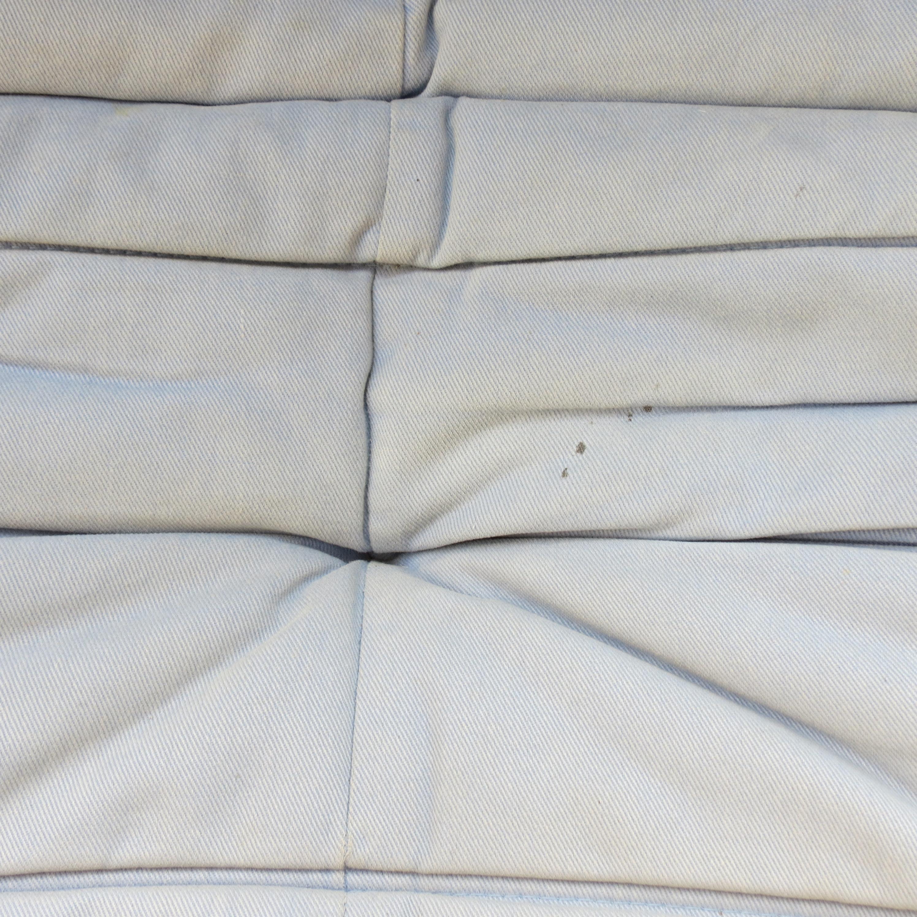 Fabric Vintage Togo Sofa Chair by Michael Ducaroy for Ligne Roset in Light Blue