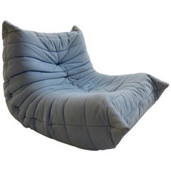 Vintage Togo Sofa Chair by Michael Ducaroy for Ligne Roset in Light Blue