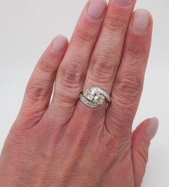 Vintage Toi-et-Moi Ring Crafted in 14k White Gold