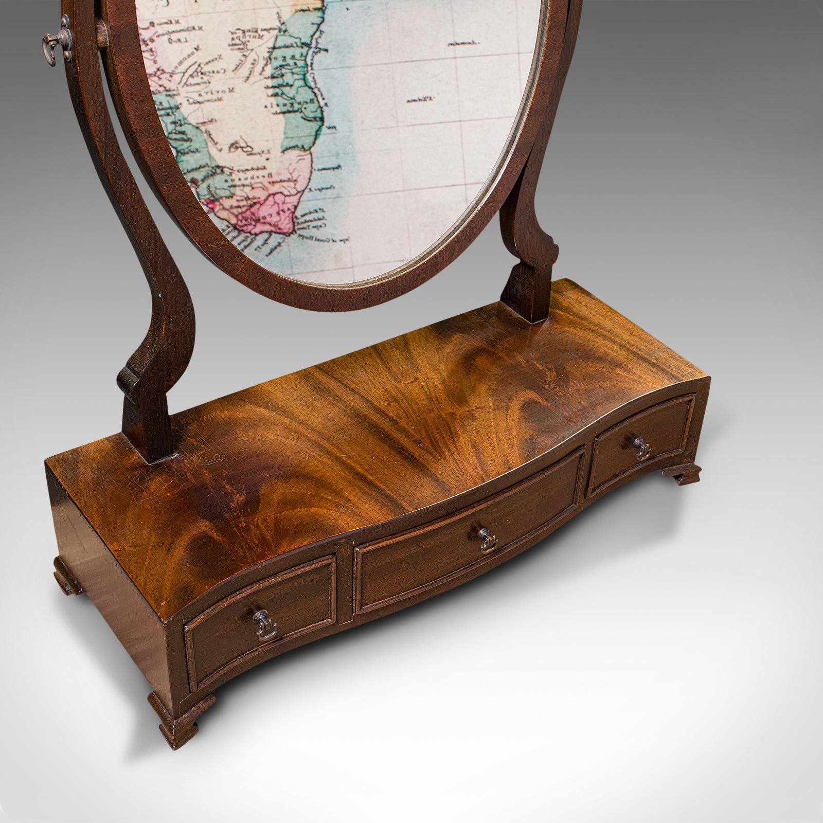 Specchio da toilette vintage, inglese, mogano, piedistallo, fine del XX secolo, revival georgiano in vendita 3