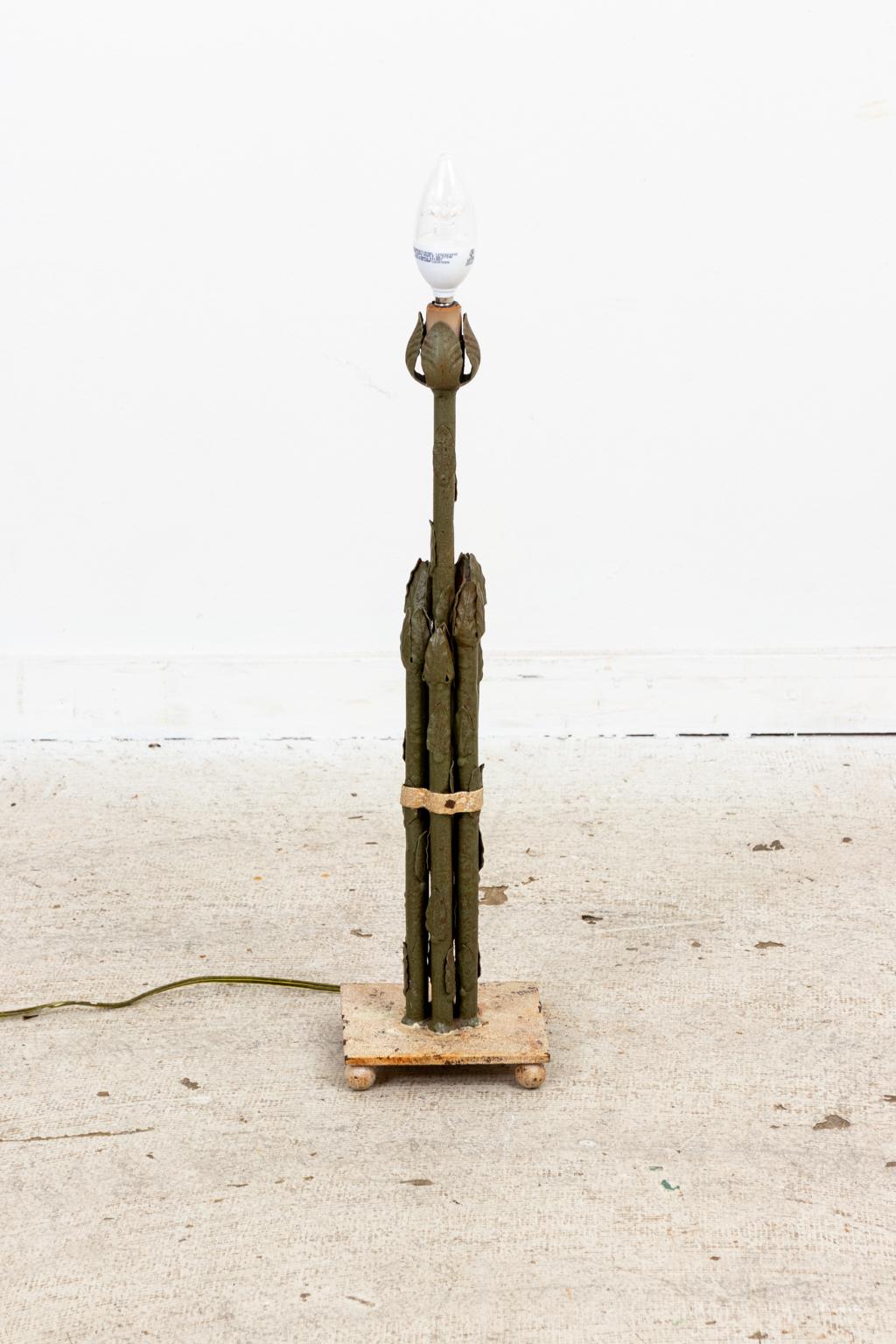 Country Vintage Tole Asparagus Lamp For Sale
