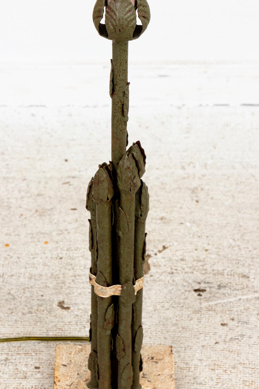 Metal Vintage Tole Asparagus Lamp For Sale