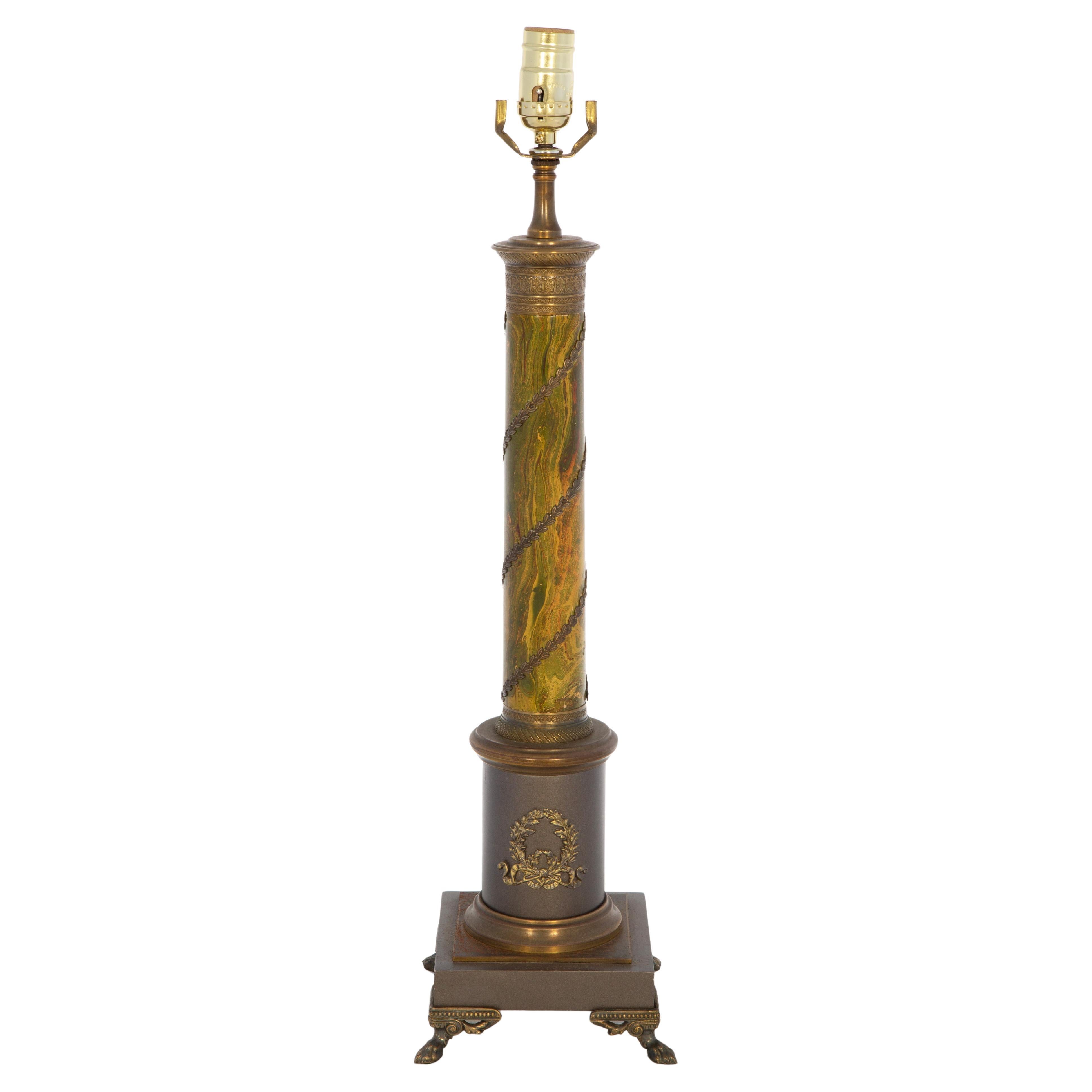 Vintage Tole Columnar Lamp