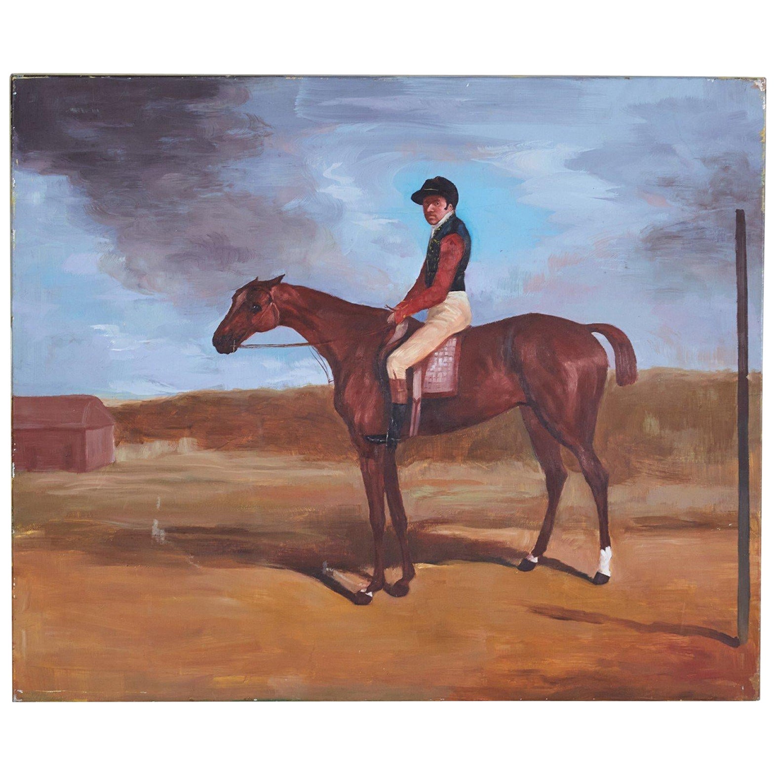 Tole Jockey auf Pferd, Gemälde