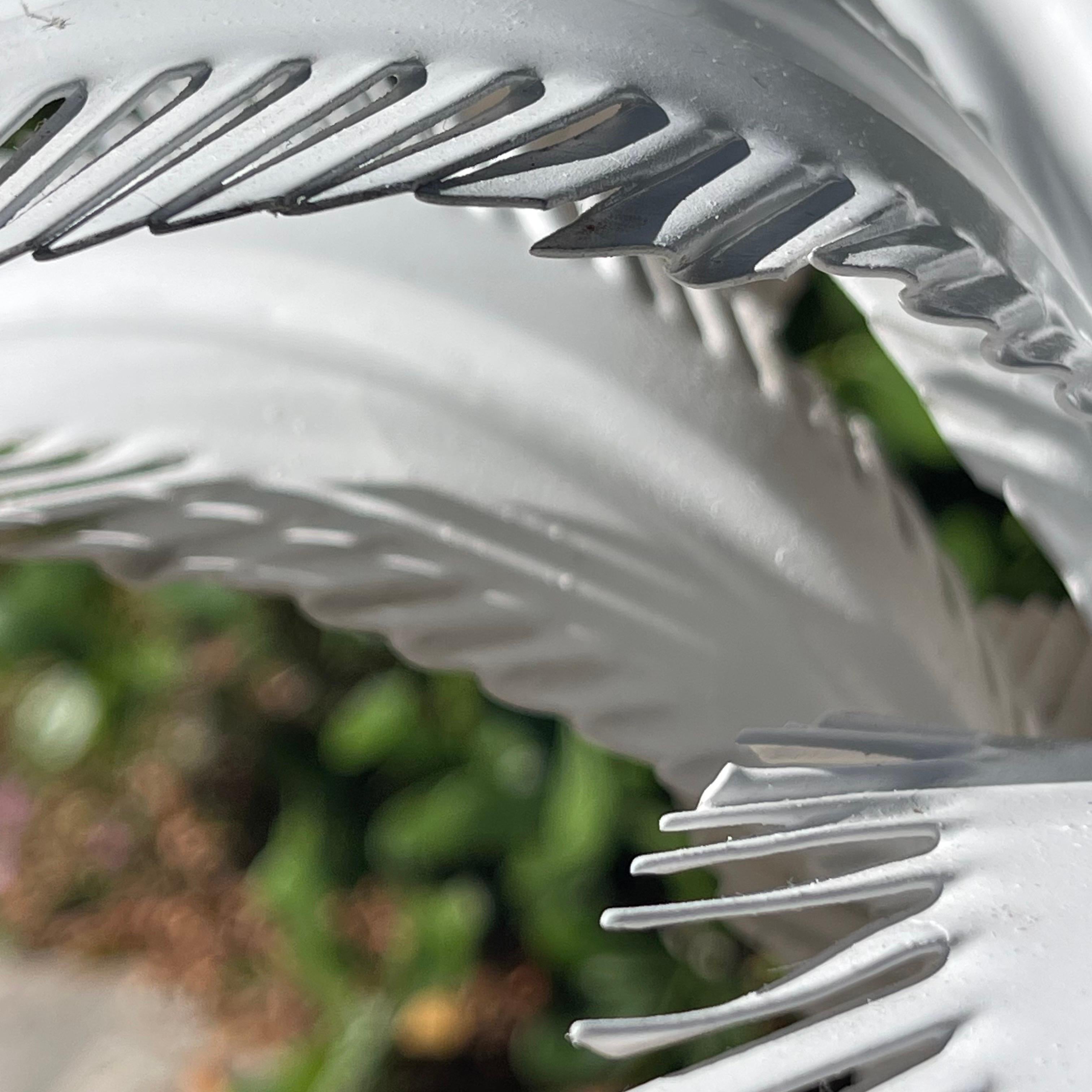 Vintage Tole Painted Metal Palm Tree Form Table Lamps, a Pair For Sale 1