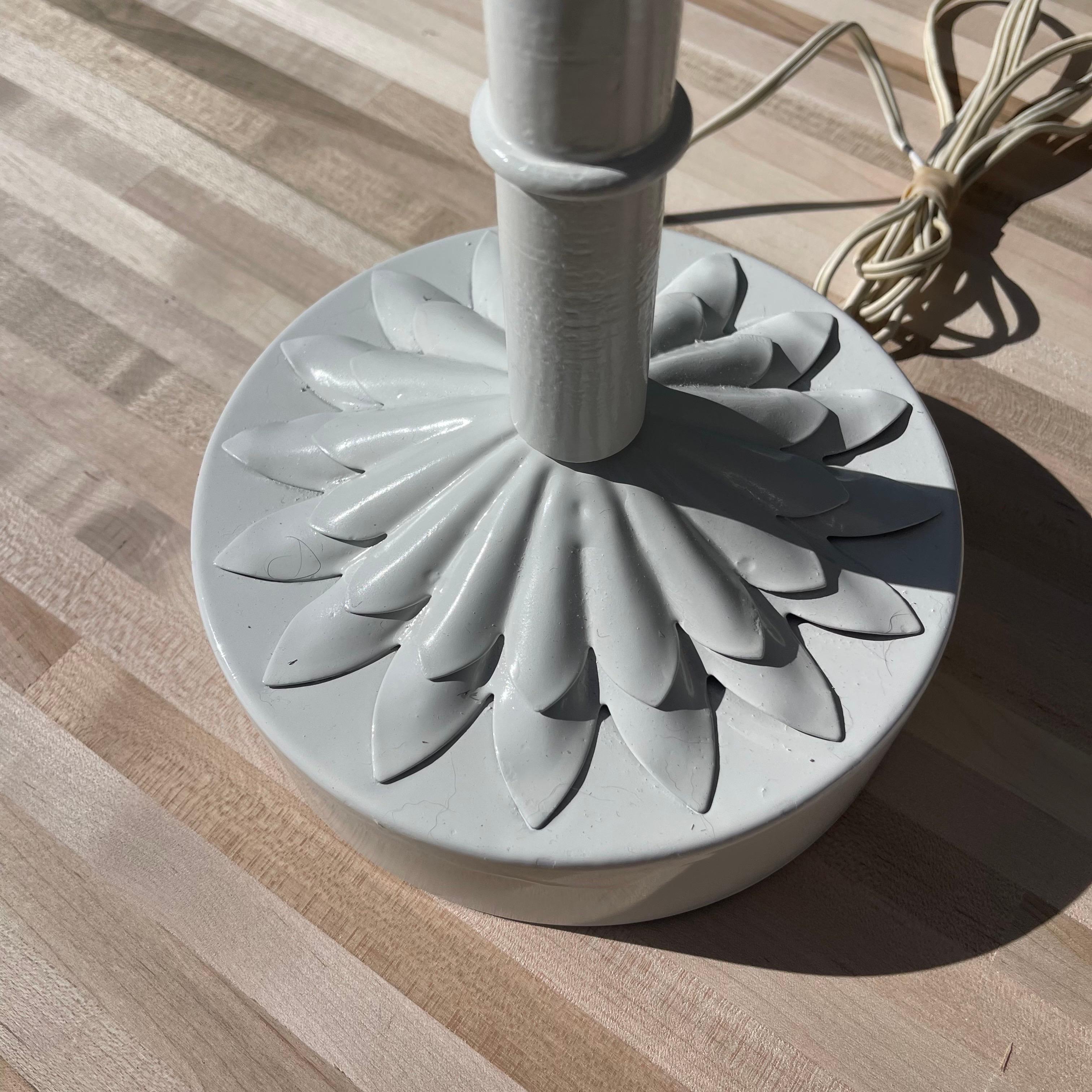 Vintage Tole Painted Metal Palm Tree Form Table Lamps, a Pair For Sale 4