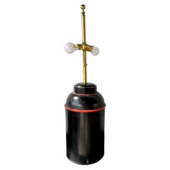 Vintage Tole Tea Cannister Lamp
