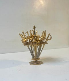 Vintage Toledo Cocktail or Olive Sword Skewers Set, Spain 1970s