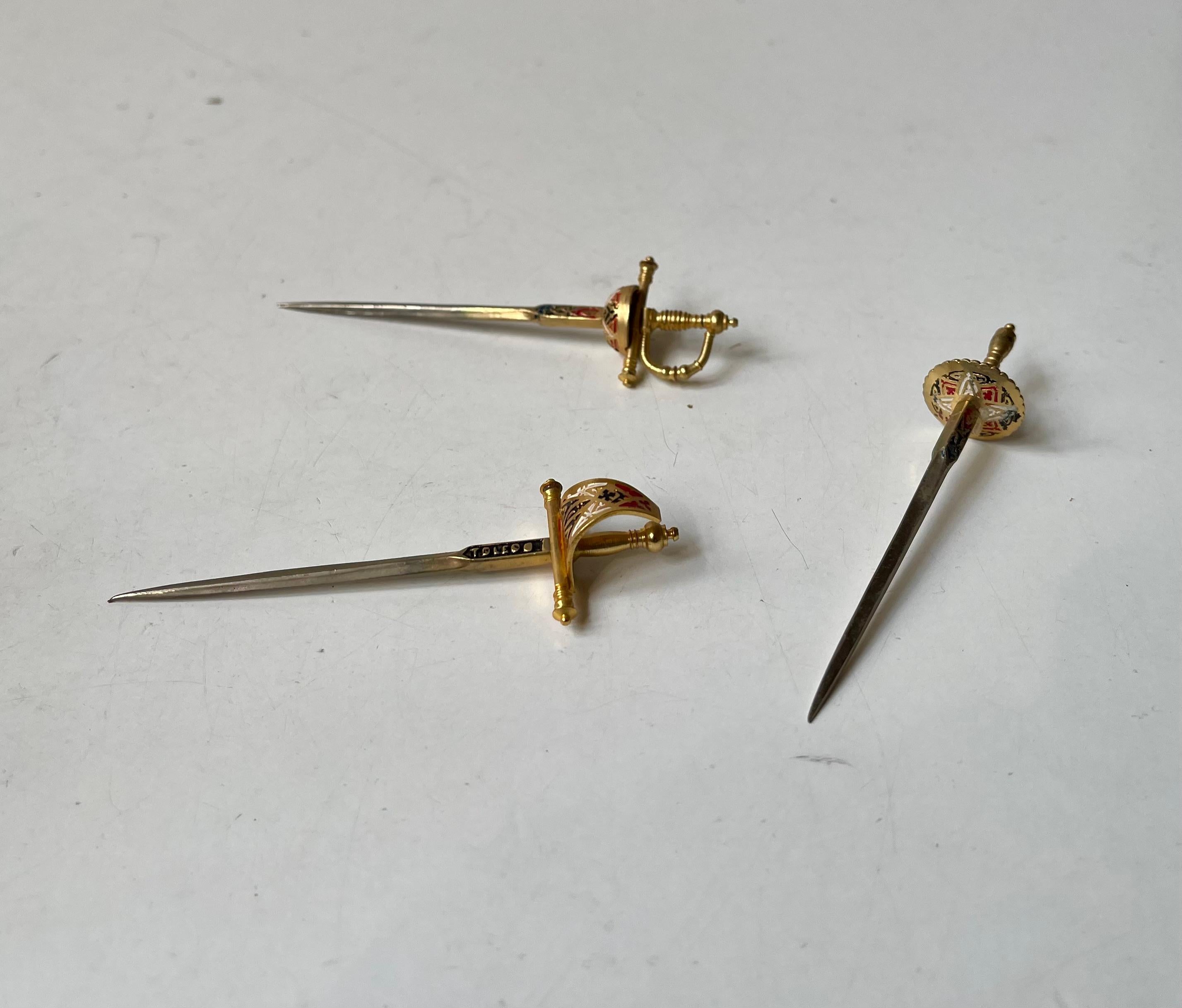 Spanish Vintage Toledo Cocktail or Olive Sword Skewers, Spain 1970s For Sale