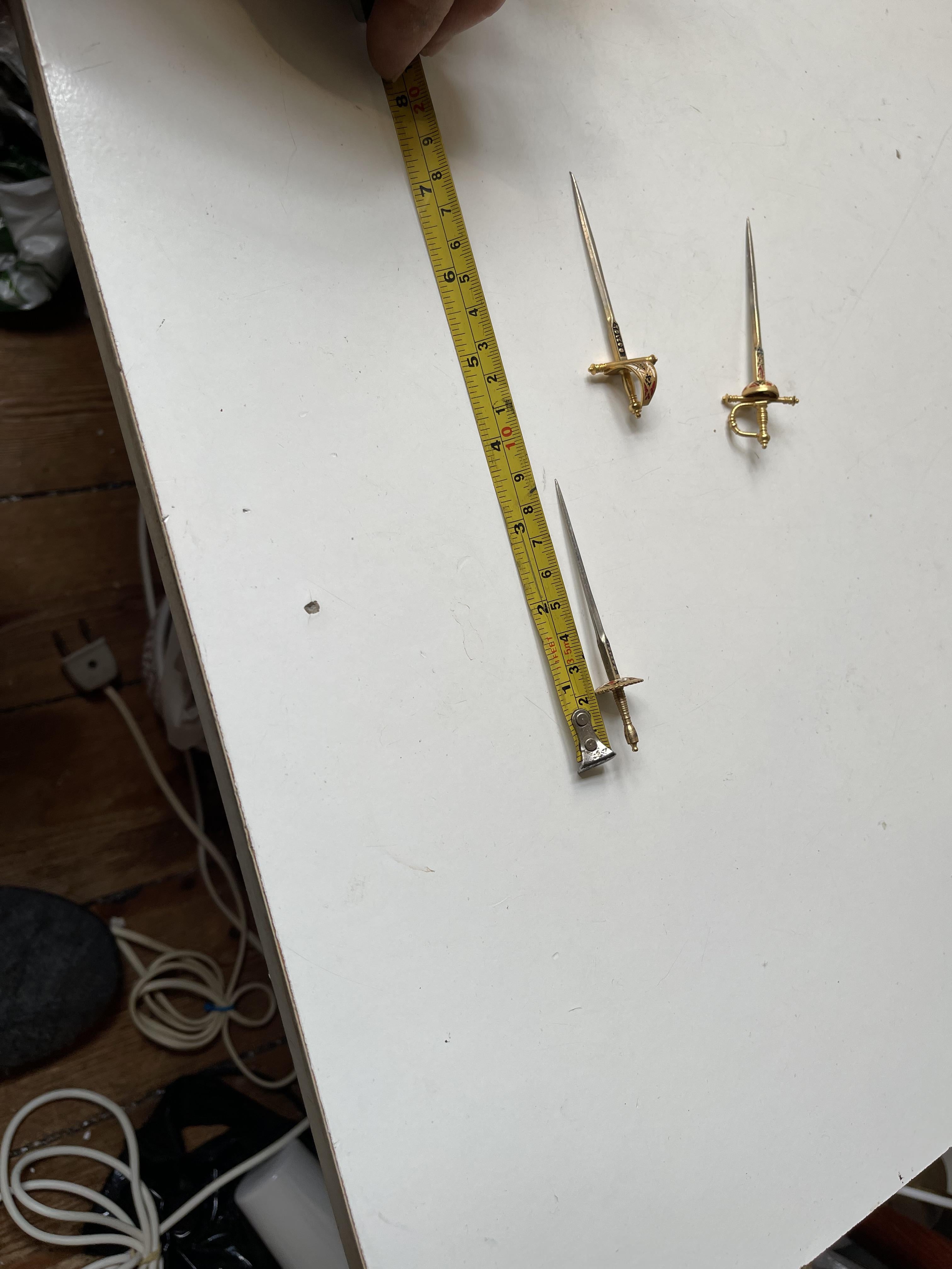 Brass Vintage Toledo Cocktail or Olive Sword Skewers, Spain 1970s For Sale