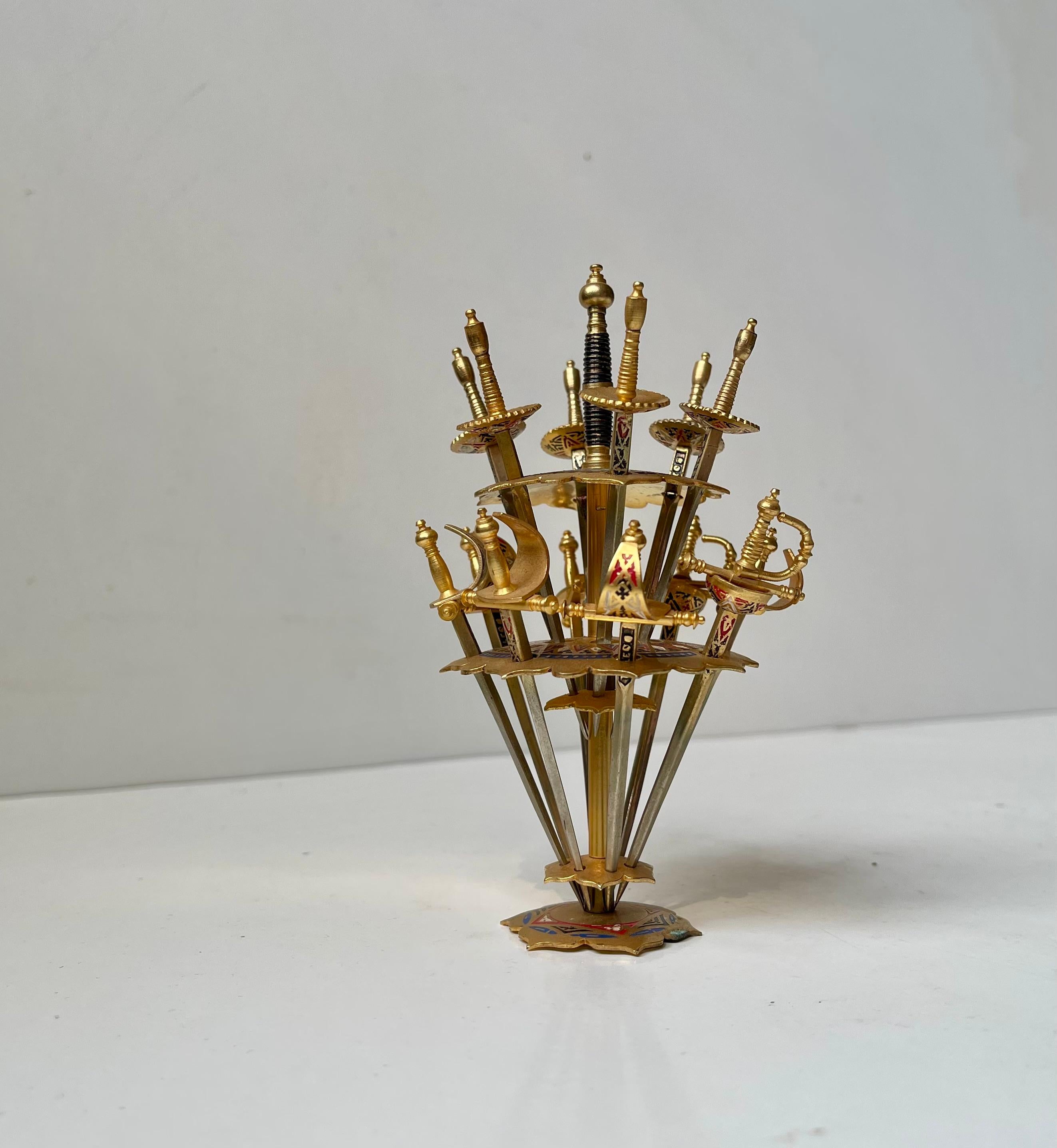 Vintage Toledo Cocktail or Olive Sword Skewers, Spain 1970s For Sale 1