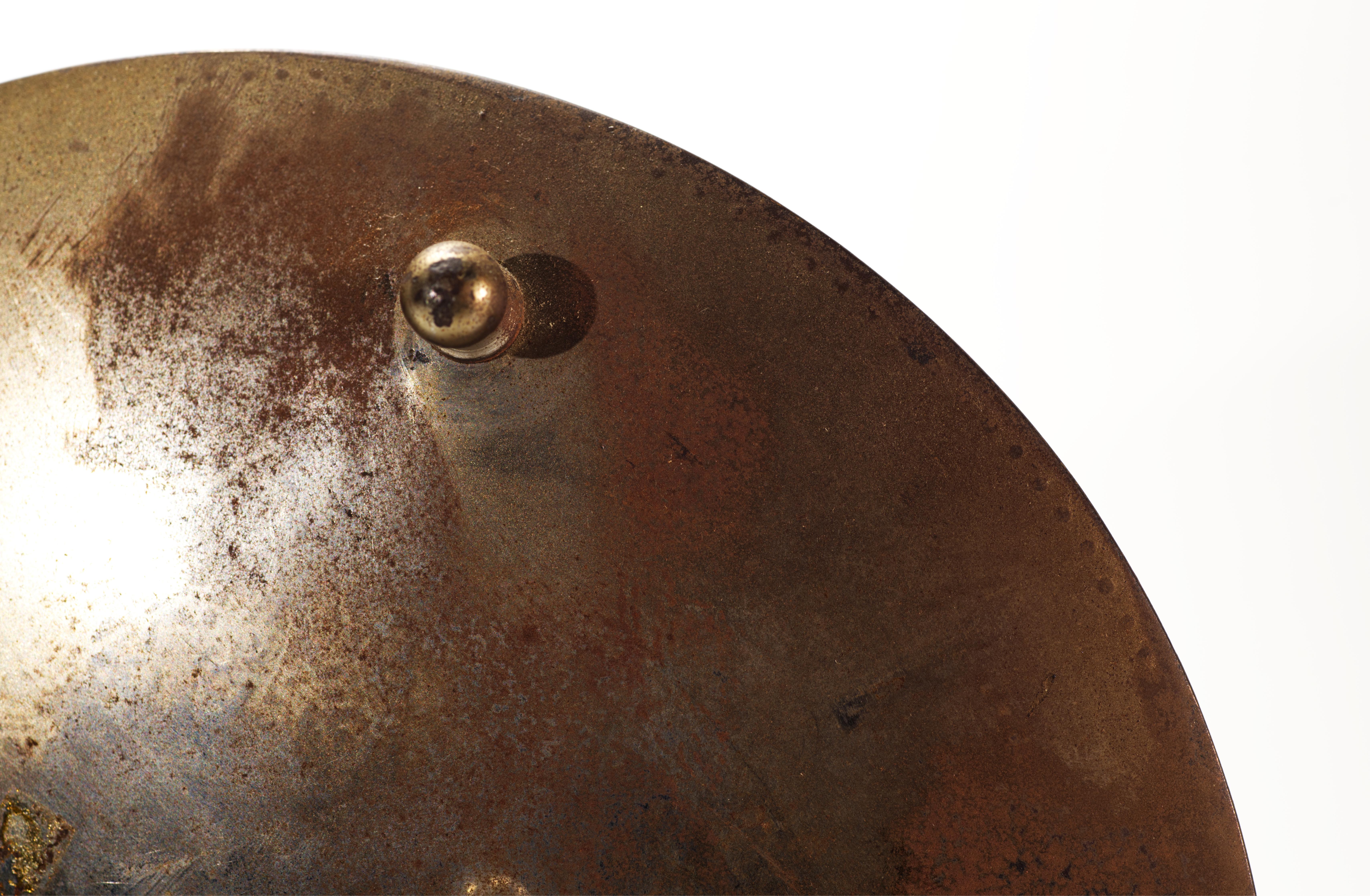 Hammered Vintage Toledo Damascene Footed Plate, Don Quixote and Sancho Panza