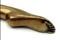 Vintage Tom Bennett Hand-Signed "Autumn" Bronze Nude Female Dancer Sculpture