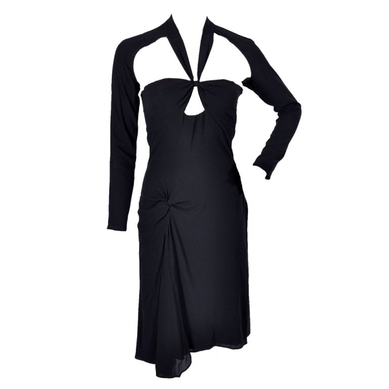are black wedding dresses in style STELLA CUT OUT DRESS BLACK – Far Off studio main image 0