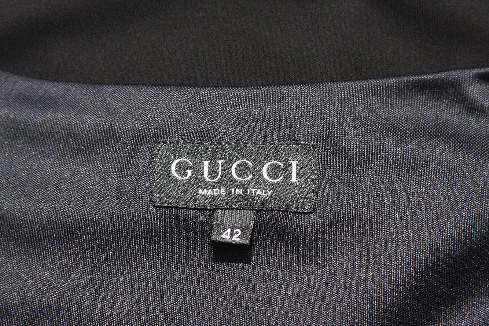 Vintage Tom Ford for Gucci F/W 1996 Vestido negro de jersey con cinturón de pelo de poni 42 4