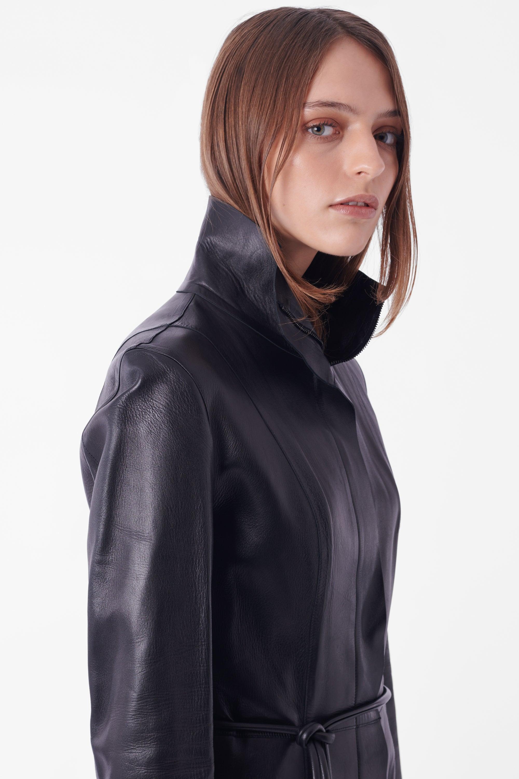 Black Vintage Tom Ford for Gucci F/W 1999 Runway Leather Coat