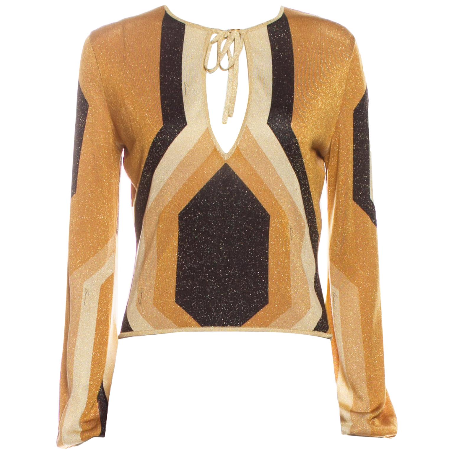 Vintage Tom Ford for Gucci F/W 2000 Kaleidoscope Metallic Blouse Top size M