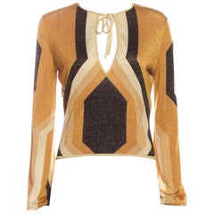 Vintage Tom Ford für Gucci H/W 2000 Kaleidoskop Metallic Bluse Top Größe M