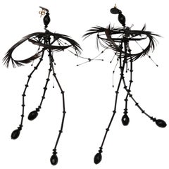 Vintage Tom Ford for Gucci F/W 2001 Feather Crystal Earrings Museum Italy