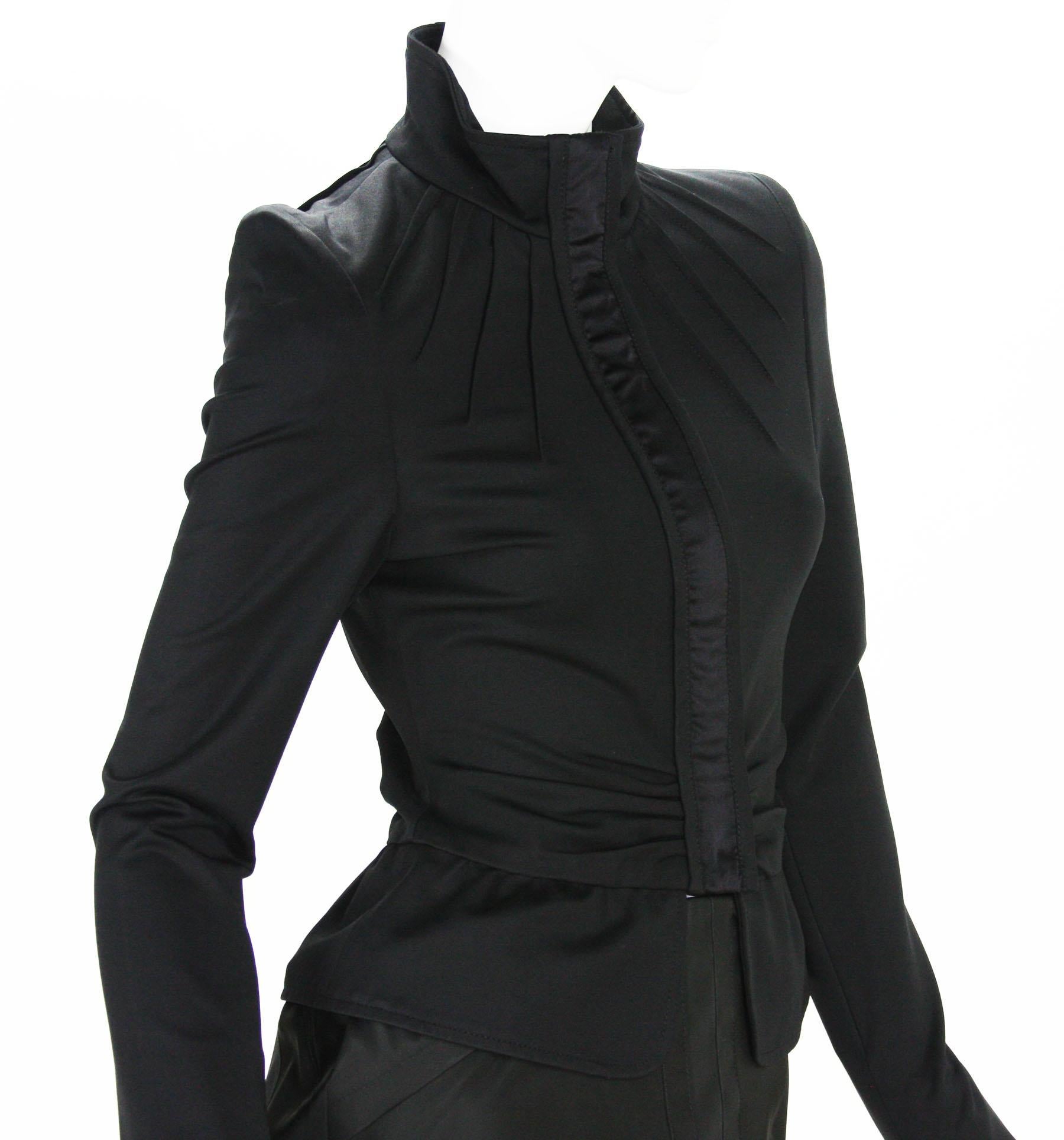 Vintage Tom Ford for Gucci F/W 2004 Black Dress Skirt Suit Italian 42 US 6 For Sale 6