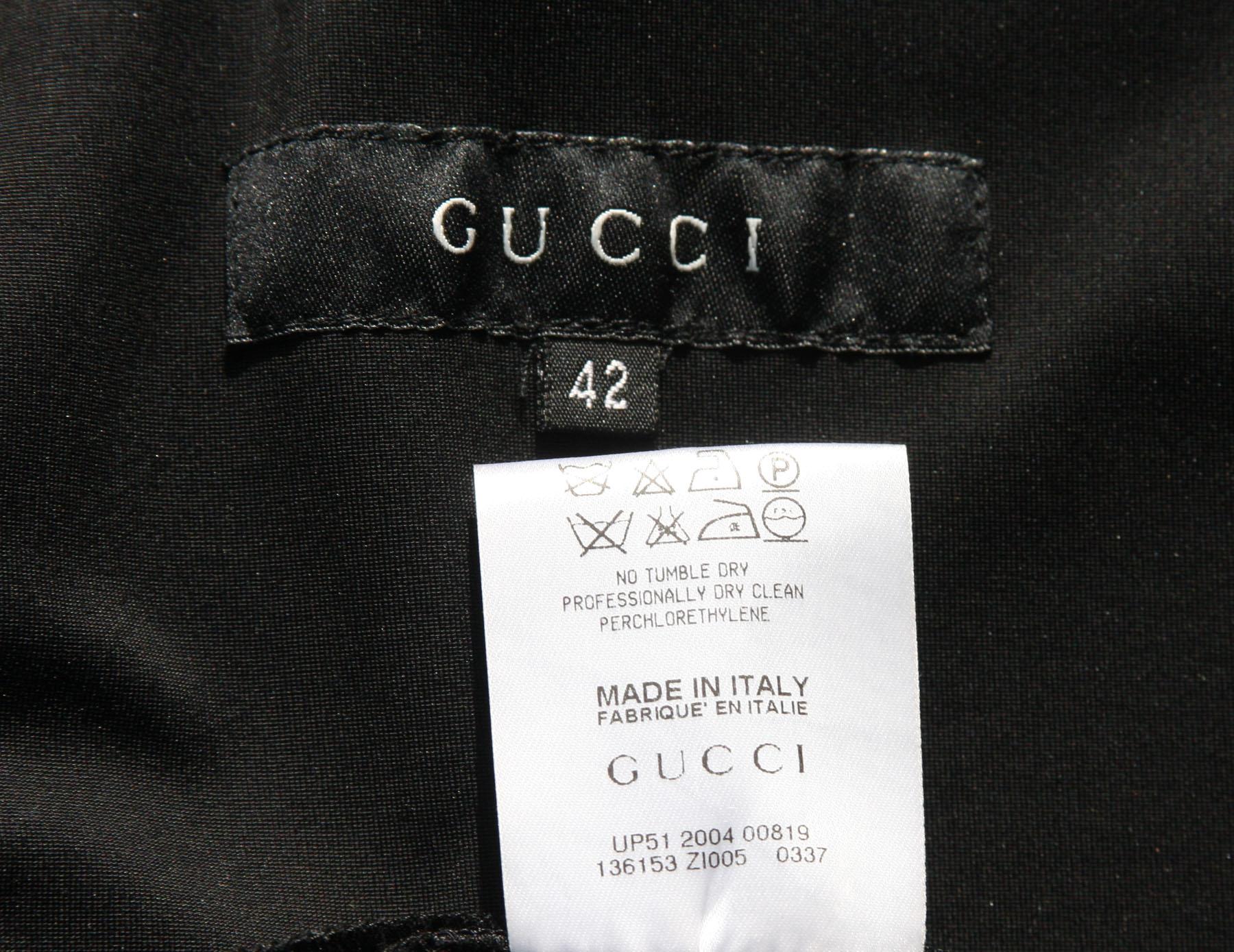 Vintage Tom Ford for Gucci F/W 2004 Black Dress Skirt Suit Italian 42 US 6 For Sale 10