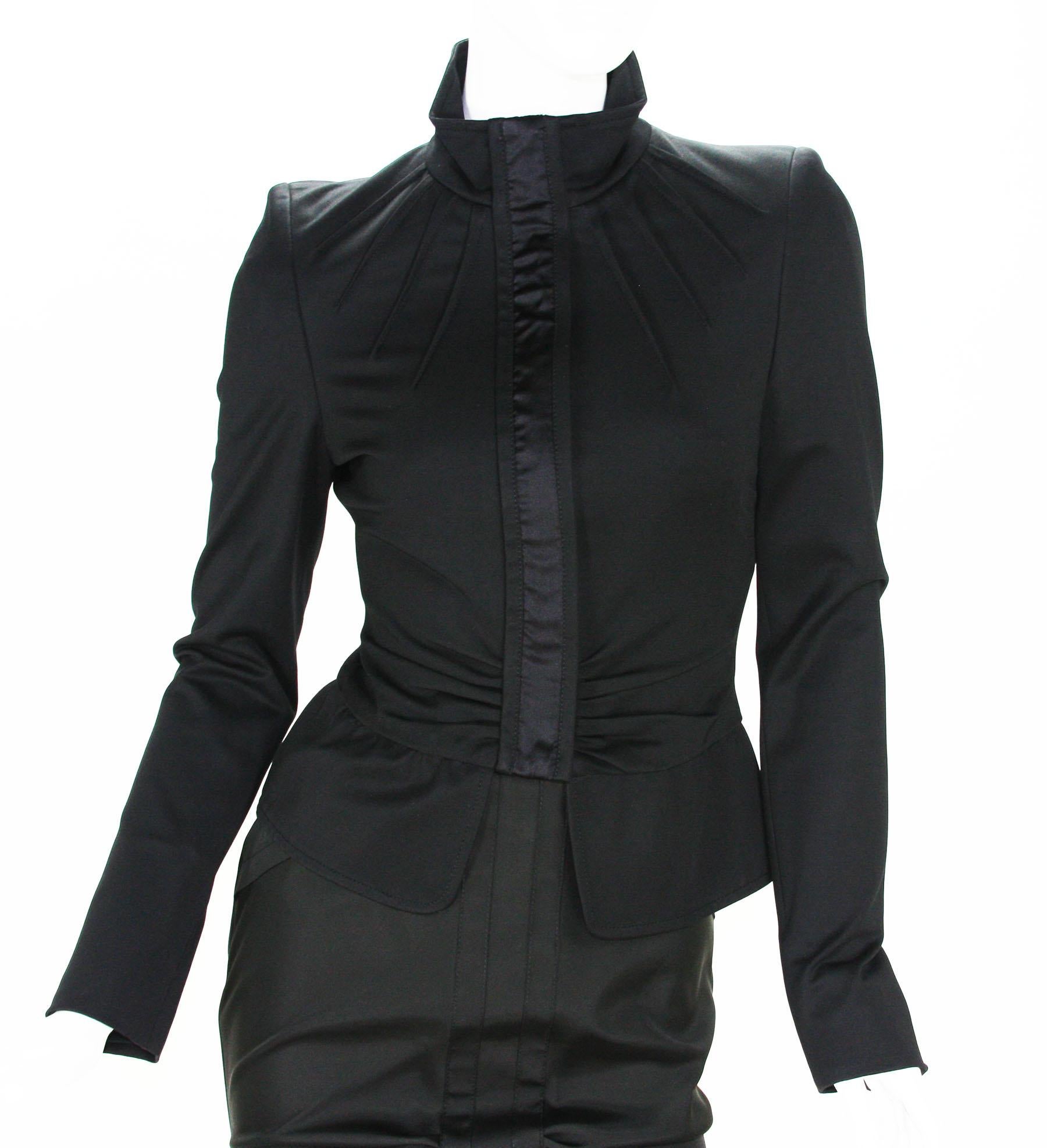 Vintage Tom Ford for Gucci F/W 2004 Black Dress Skirt Suit Italian 42 US 6 For Sale 4
