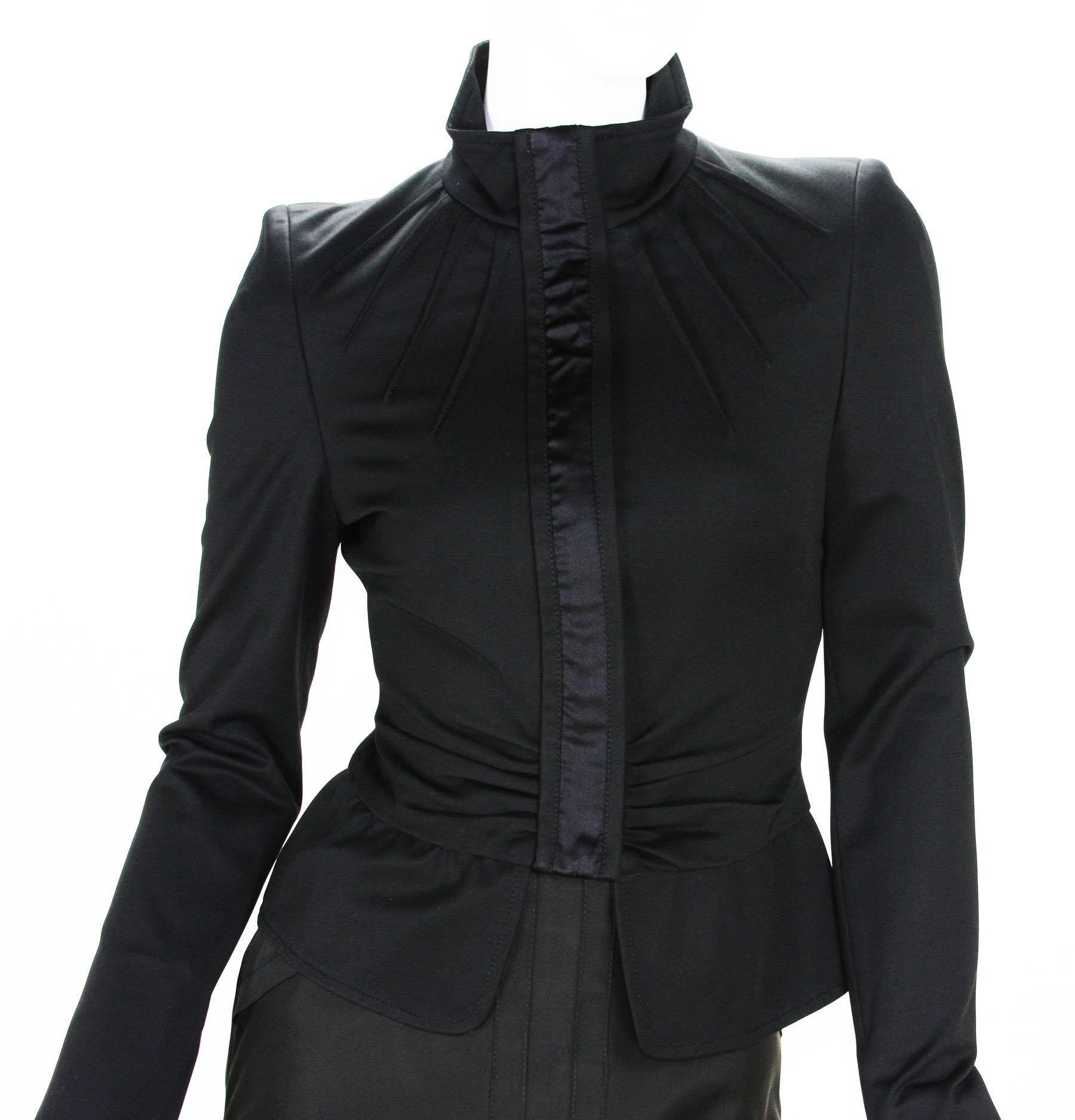 Vintage Tom Ford for Gucci F/W 2004 Black Dress Skirt Suit Italian 42 US 6 For Sale 5