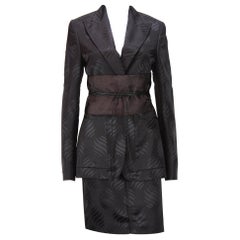 Tom Ford for Gucci FW 2002 Vintage Gonna Kimono in seta marrone Tuta Obi Cintura 42 US 6