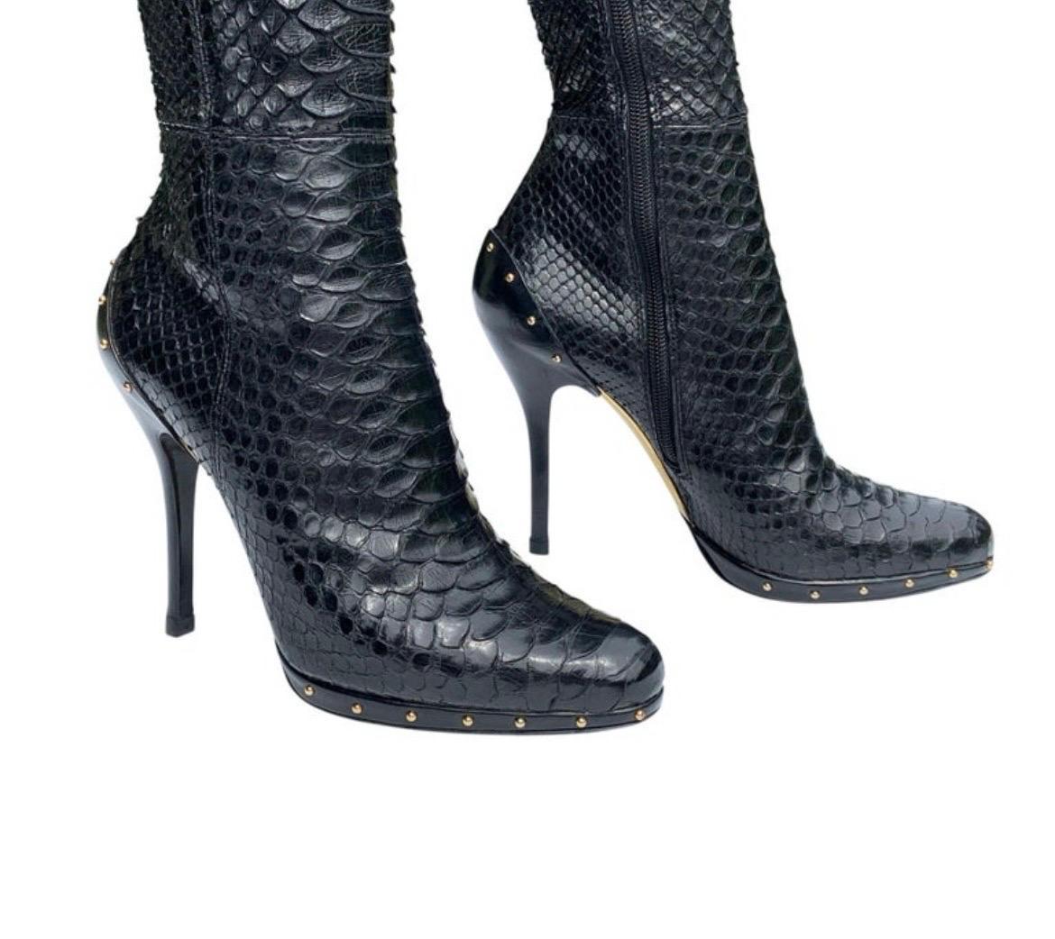 Gucci Python Tom Ford Vintage Tom Ford for Gucci FW 2003 Python Over the Knee Stretch Boots ...
