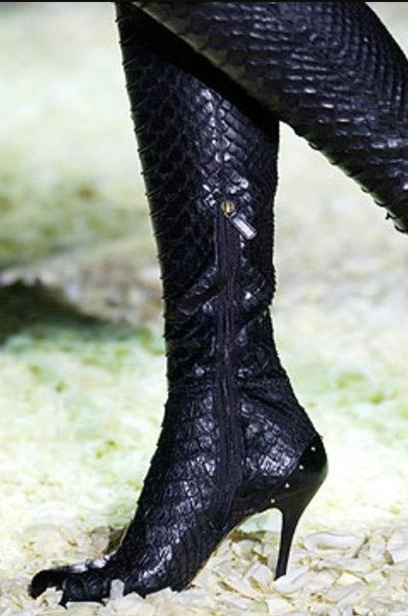 Women's Vintage Tom Ford for Gucci FW 2003 Python Over the Knee Stretch Boots It 38 US 8 For Sale
