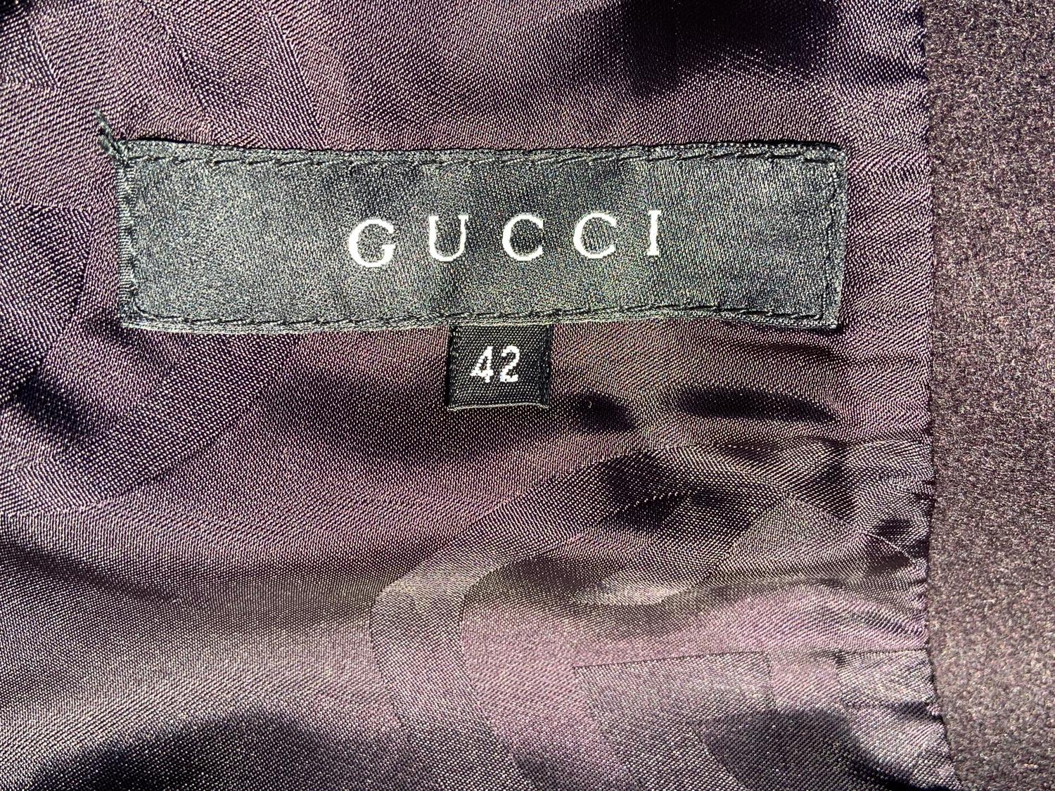 Vintage Tom Ford for Gucci FW 2004 Runway Removable Fox Collar Jacket It 42 US 6 For Sale 7