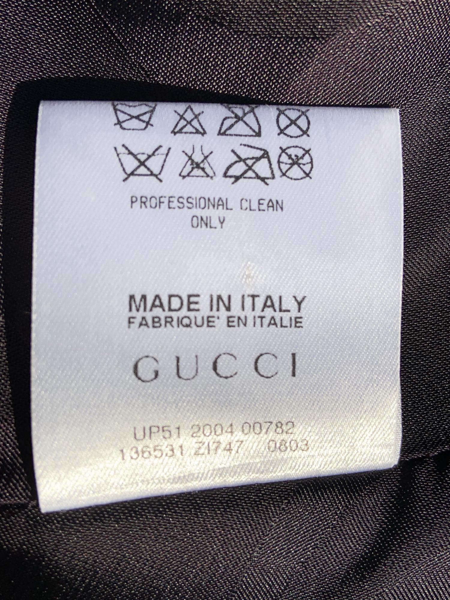 Vintage Tom Ford for Gucci FW 2004 Runway Removable Fox Collar Jacket It 42 US 6 For Sale 8