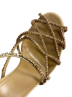 Vintage Tom Ford for Gucci Nude Crystal Embellished shoes Size 8.5