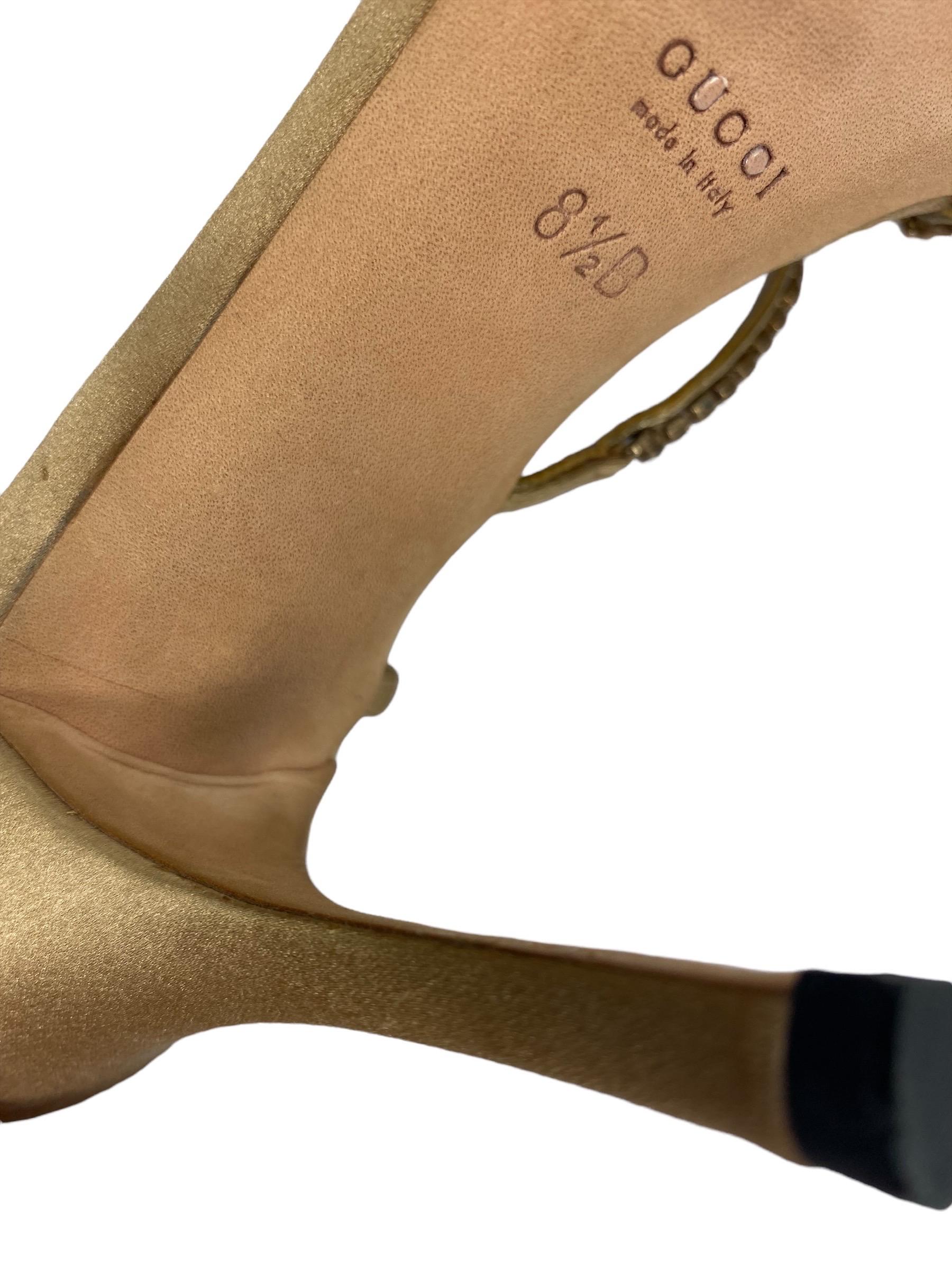 Tom Ford pour Gucci - Chaussures vintage embellies de cristaux couleur chair, taille 8,5 en vente 2
