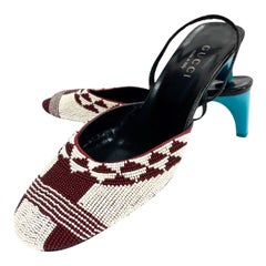 Chaussures vintage Tom Ford pour Gucci S/S 1999 Runway - Escarpins à perles - Taille US 8 - It 38