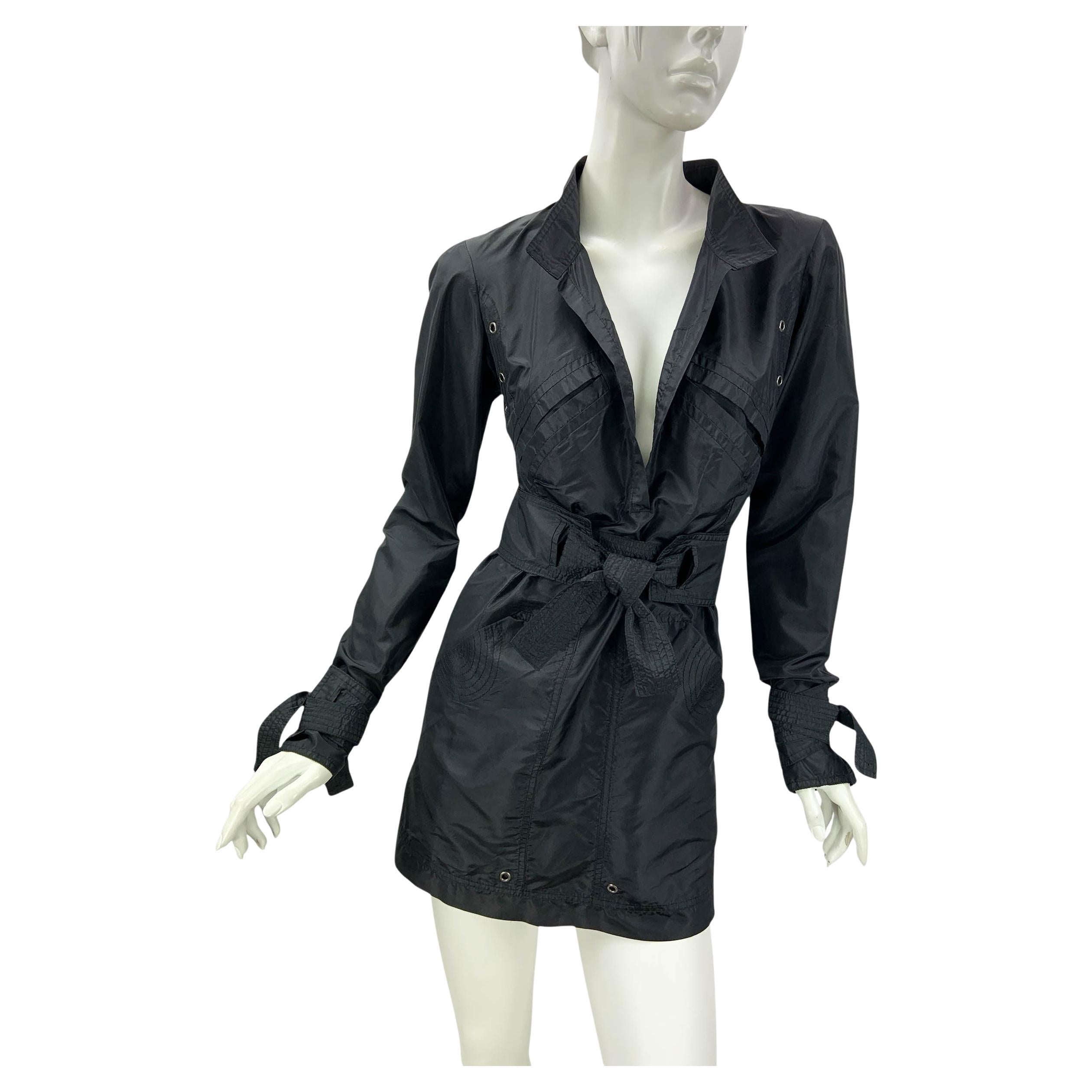 Mini abito in seta nera vintage Tom Ford for Gucci P/E 2003 It. 40