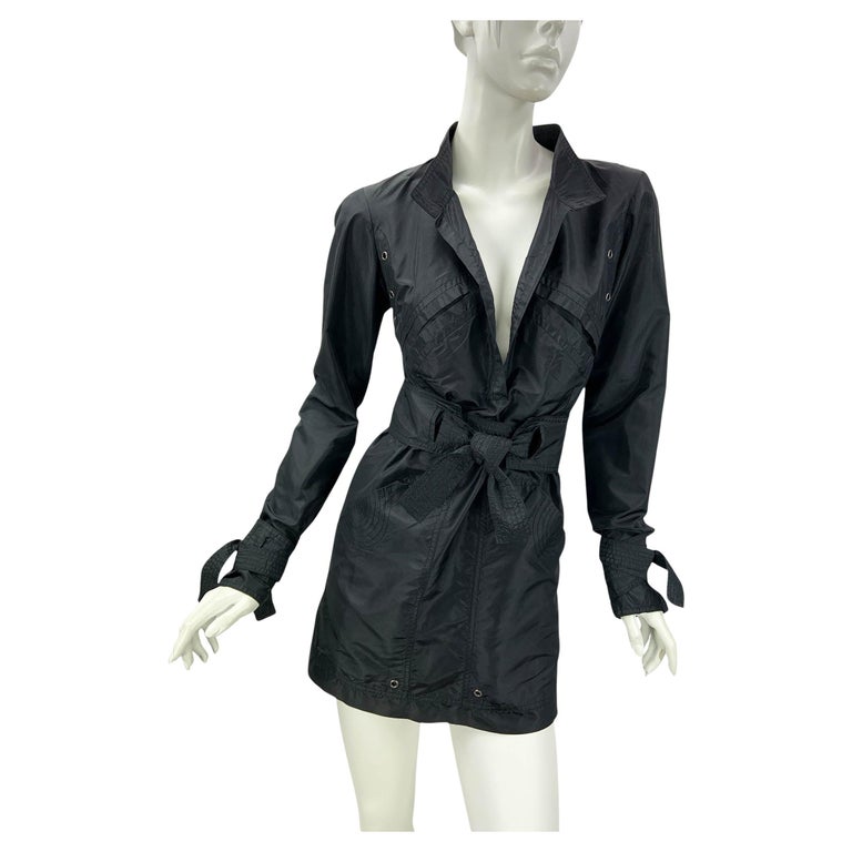 black trapeze mini dress Gucci Black Wrap Style Mini Dress