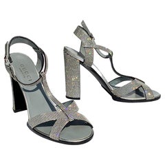 Used Tom Ford for Gucci SS 2000 Crystal Embellished Shoes Sandals 36.5 US 6.5
