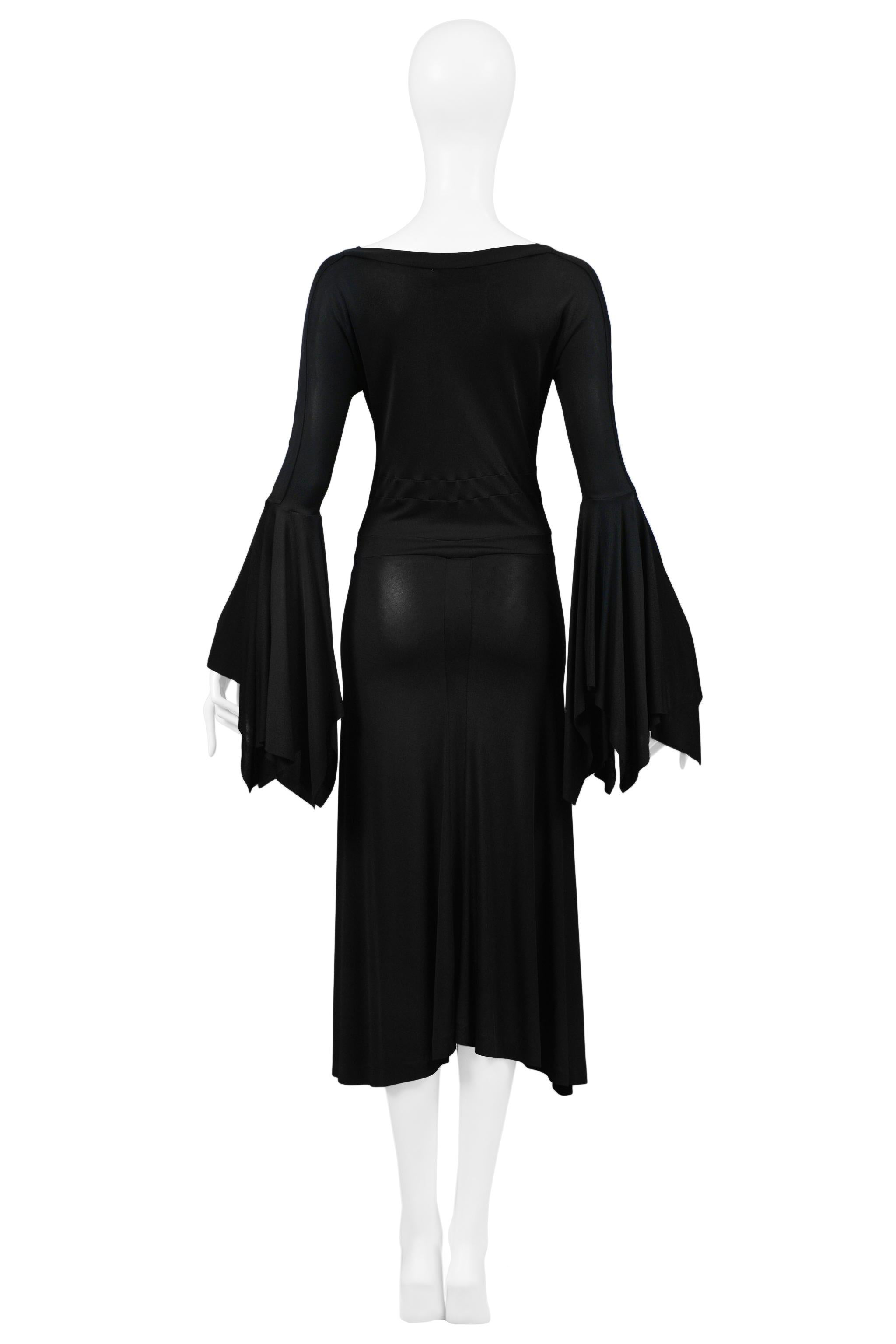 Vintage Tom Ford for Yves Saint Laurent Black Bell Sleeve Dress  2003 Runway In Excellent Condition In Los Angeles, CA