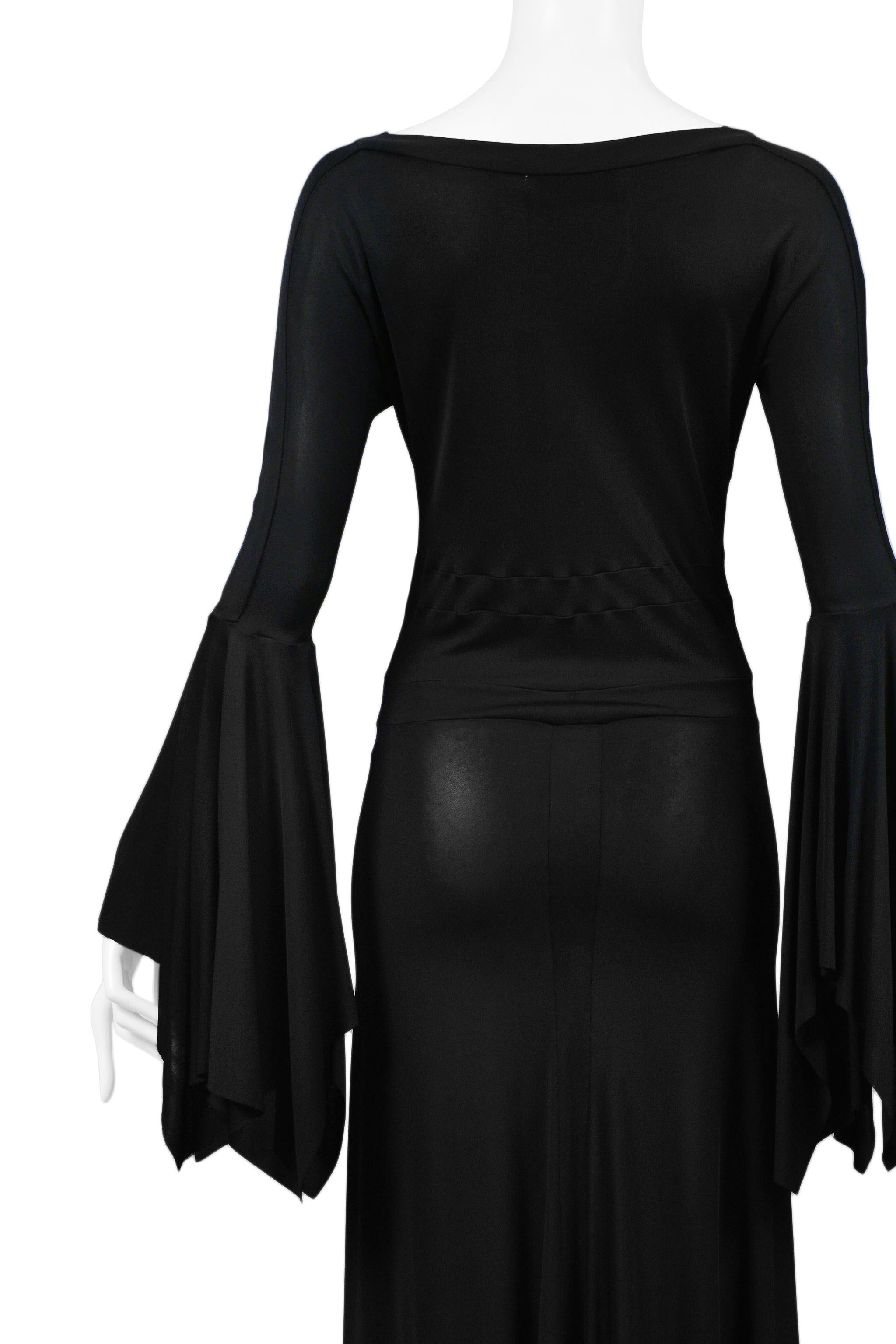 Women's Vintage Tom Ford for Yves Saint Laurent Black Bell Sleeve Dress  2003 Runway
