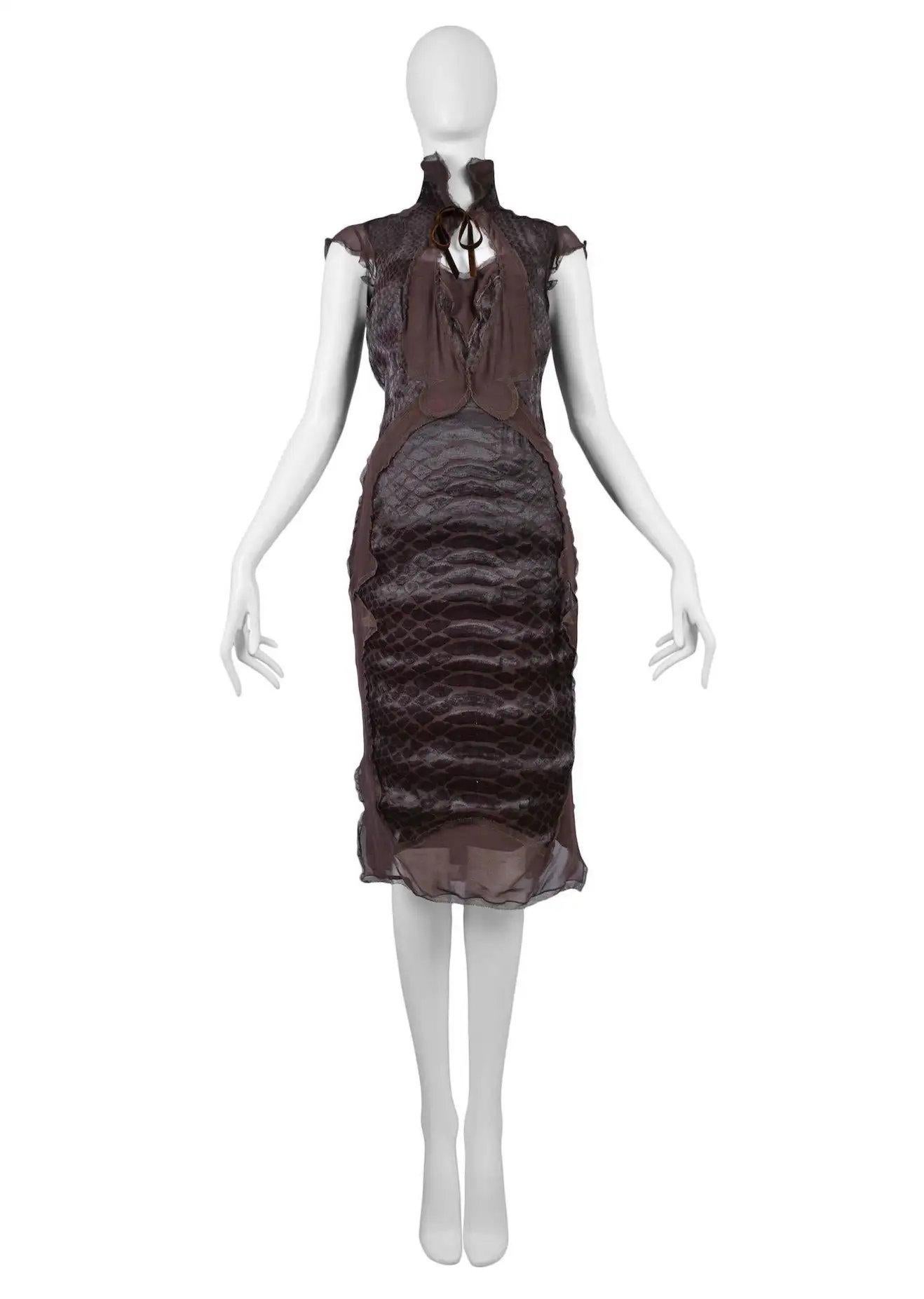 Women's Vintage Tom Ford for Yves Saint Laurent Chocolate Dress, c. 2004