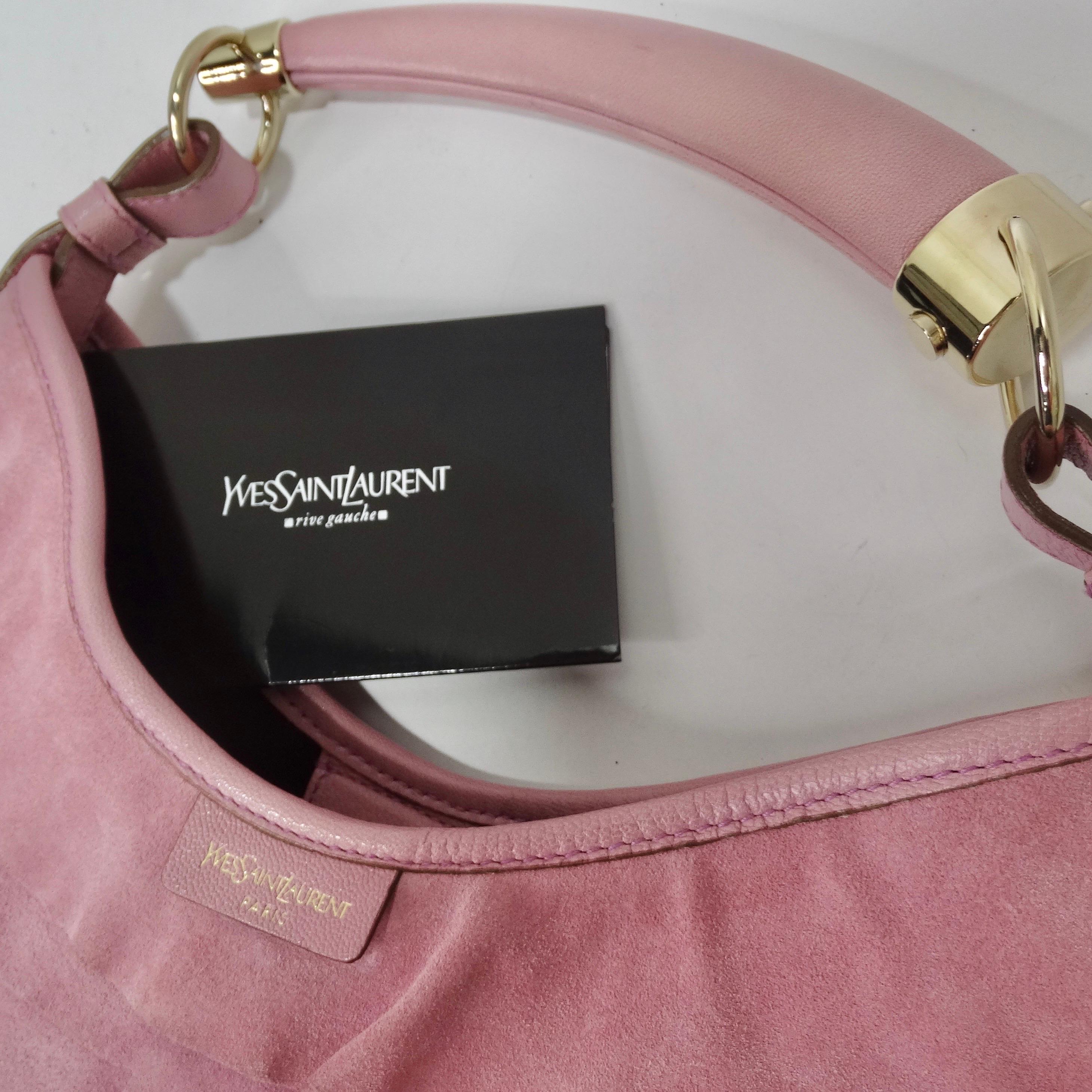 Vintage Tom Ford for Yves Saint Laurent Pink Suede Saint Tropez Handbag 7